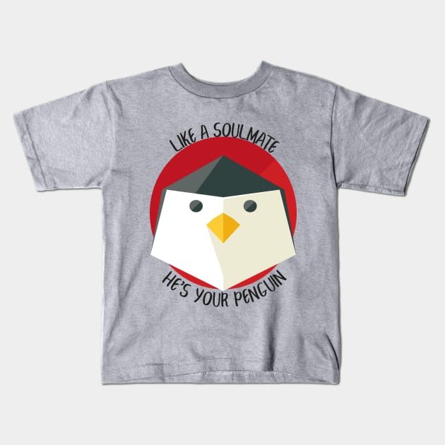 Penguin as a soulmate Kids T-Shirt by ivaostrogonac